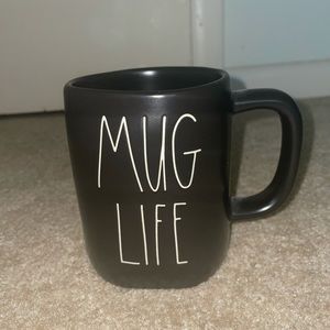 New Rae Dunn Black “MUG LIFE” mug